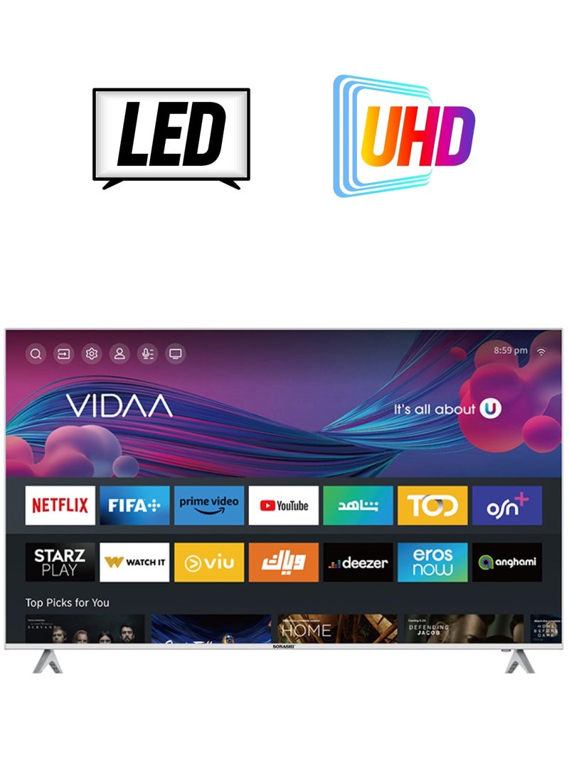SONASHI - 43-Inch Frameless Ultra High Definition Led Tv With Smart And Wifi Function - Remote Control Vidaa System With Netflix, Youtube Etc Options - Dolby Sound Hdmi / Usb Ports Led Smart Tv SLED-4308FHD Black - Image 1