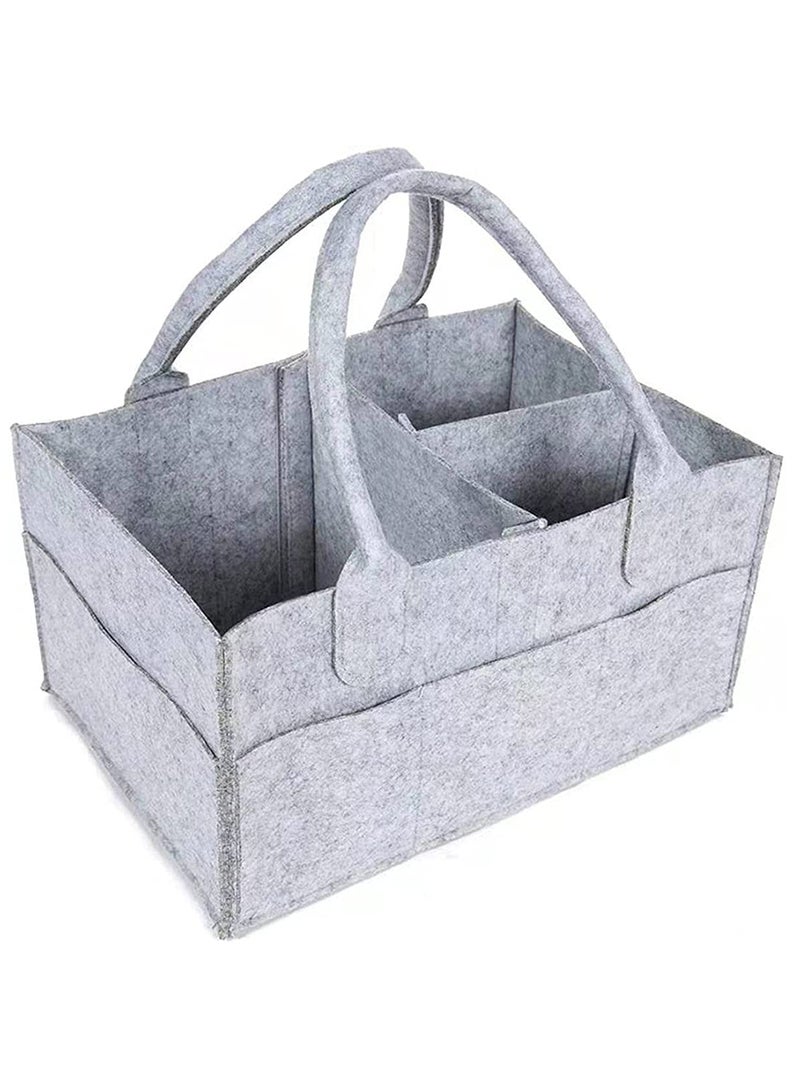 Jusinhel - Baby Diaper Caddy Organizer Basket Portable Storage Bin Large Nursery Bag, Newborn - Grey - Image 1