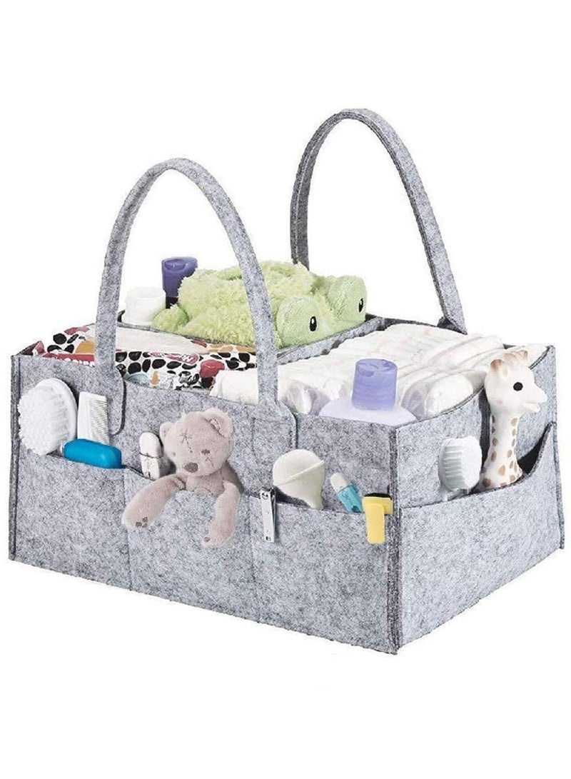 Jusinhel - Baby Diaper Caddy Organizer Basket Portable Storage Bin Large Nursery Bag, Newborn - Grey - Image 1
