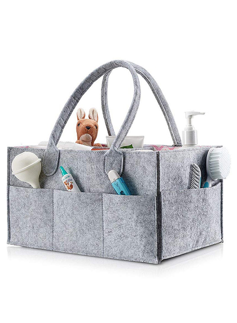 Jusinhel - Baby Diaper Caddy Organizer Basket Portable Storage Bin Large Nursery Bag, Newborn - Grey - Image 1