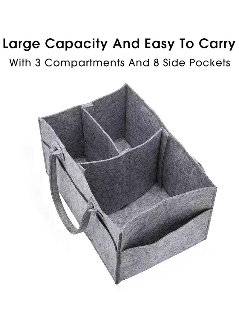 Jusinhel - Baby Diaper Caddy Organizer Basket Portable Storage Bin Large Nursery Bag, Newborn - Grey - Image 1