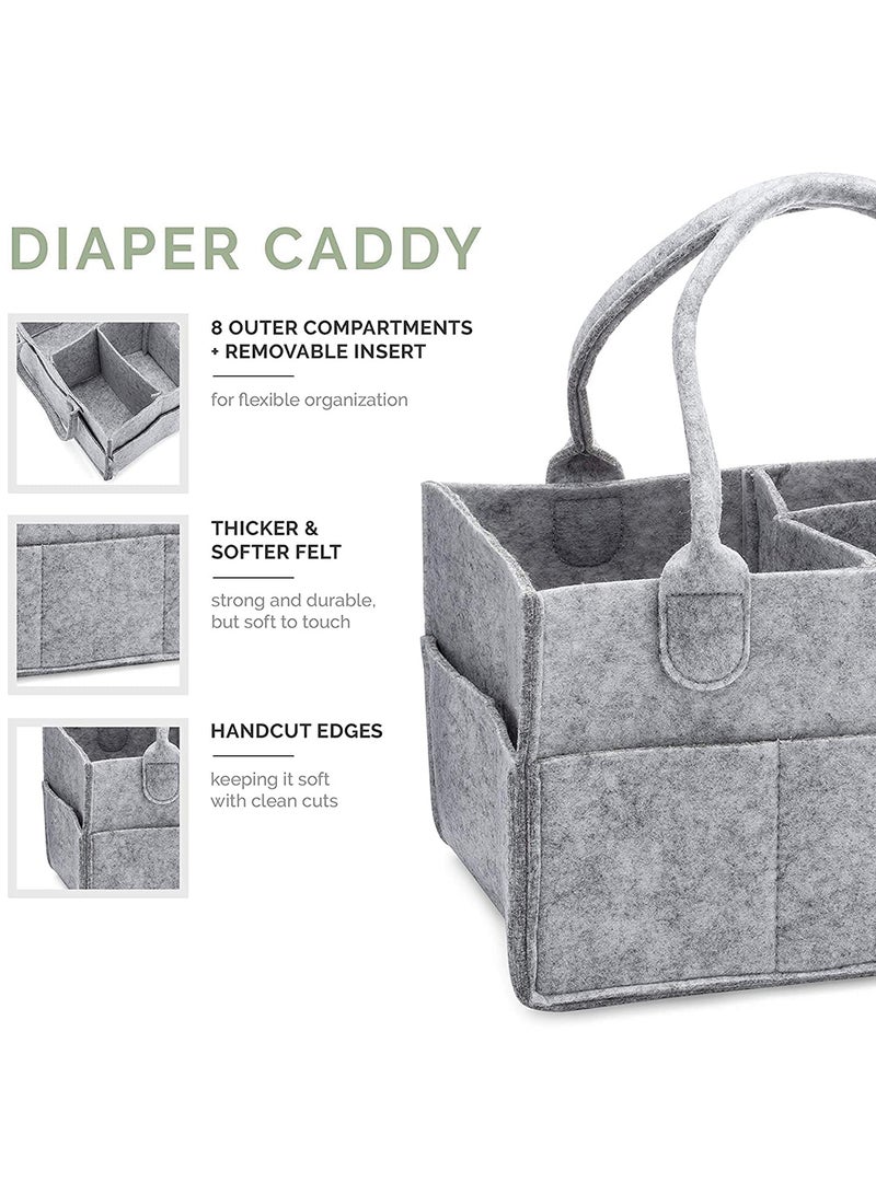 Jusinhel - Baby Diaper Caddy Organizer Basket Portable Storage Bin Large Nursery Bag, Newborn - Grey - Image 1