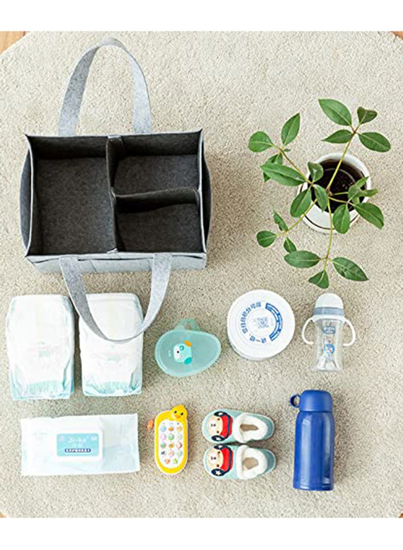 Jusinhel - Baby Diaper Caddy Organizer Basket Portable Storage Bin Large Nursery Bag, Newborn - Grey - Image 1
