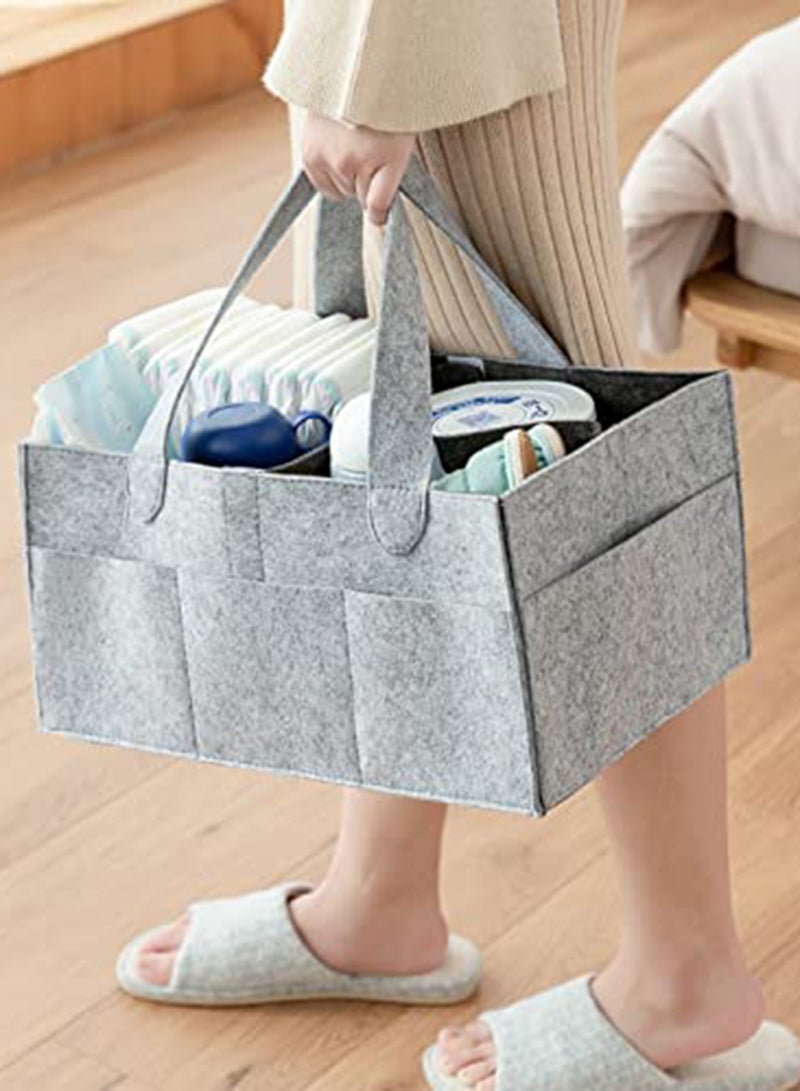 Jusinhel - Baby Diaper Caddy Organizer Basket Portable Storage Bin Large Nursery Bag, Newborn - Grey - Image 1
