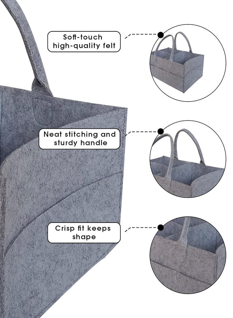 Jusinhel - Baby Diaper Caddy Organizer Basket Portable Storage Bin Large Nursery Bag, Newborn - Grey - Image 1