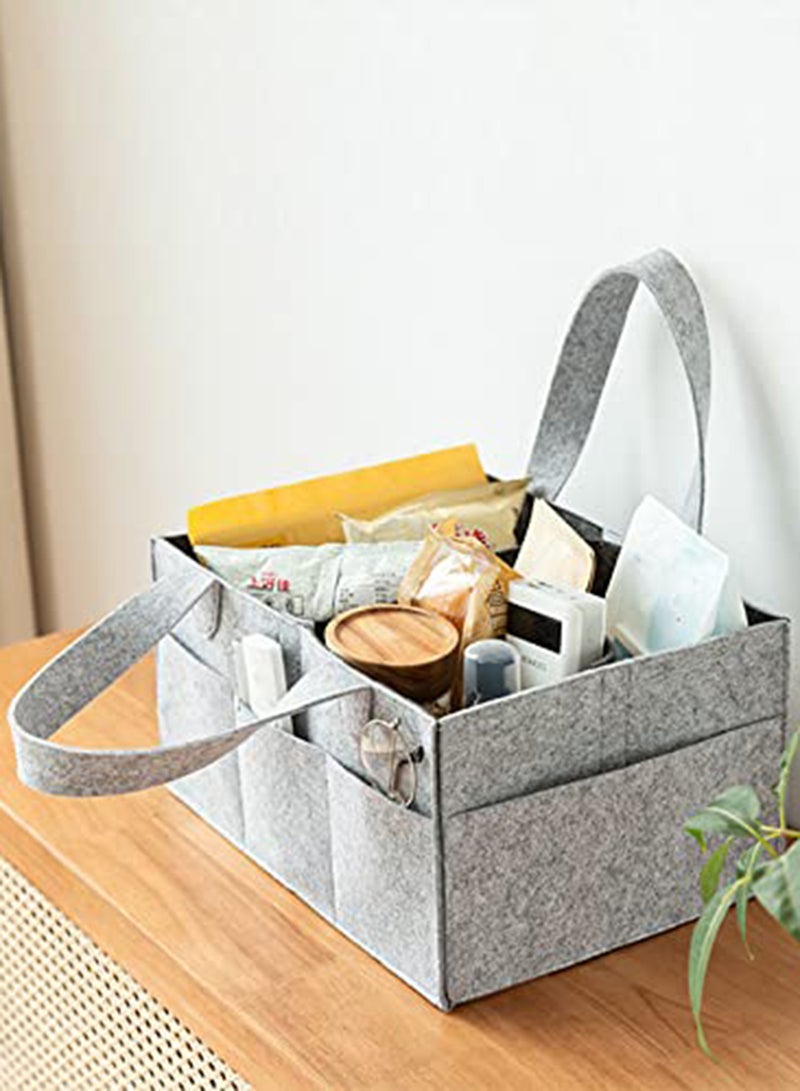 Jusinhel - Baby Diaper Caddy Organizer Basket Portable Storage Bin Large Nursery Bag, Newborn - Grey - Image 1
