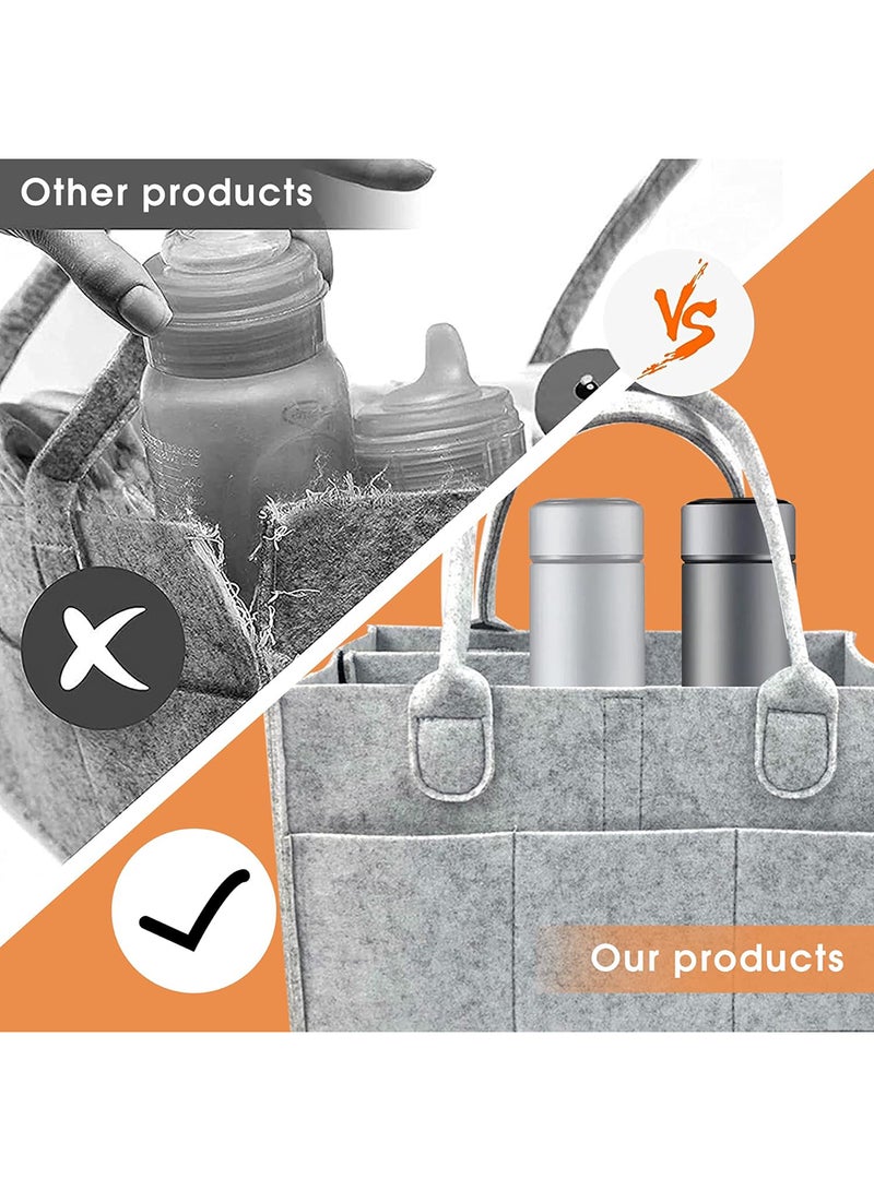 Jusinhel - Baby Diaper Caddy Organizer Basket Portable Storage Bin Large Nursery Bag, Newborn - Grey - Image 1