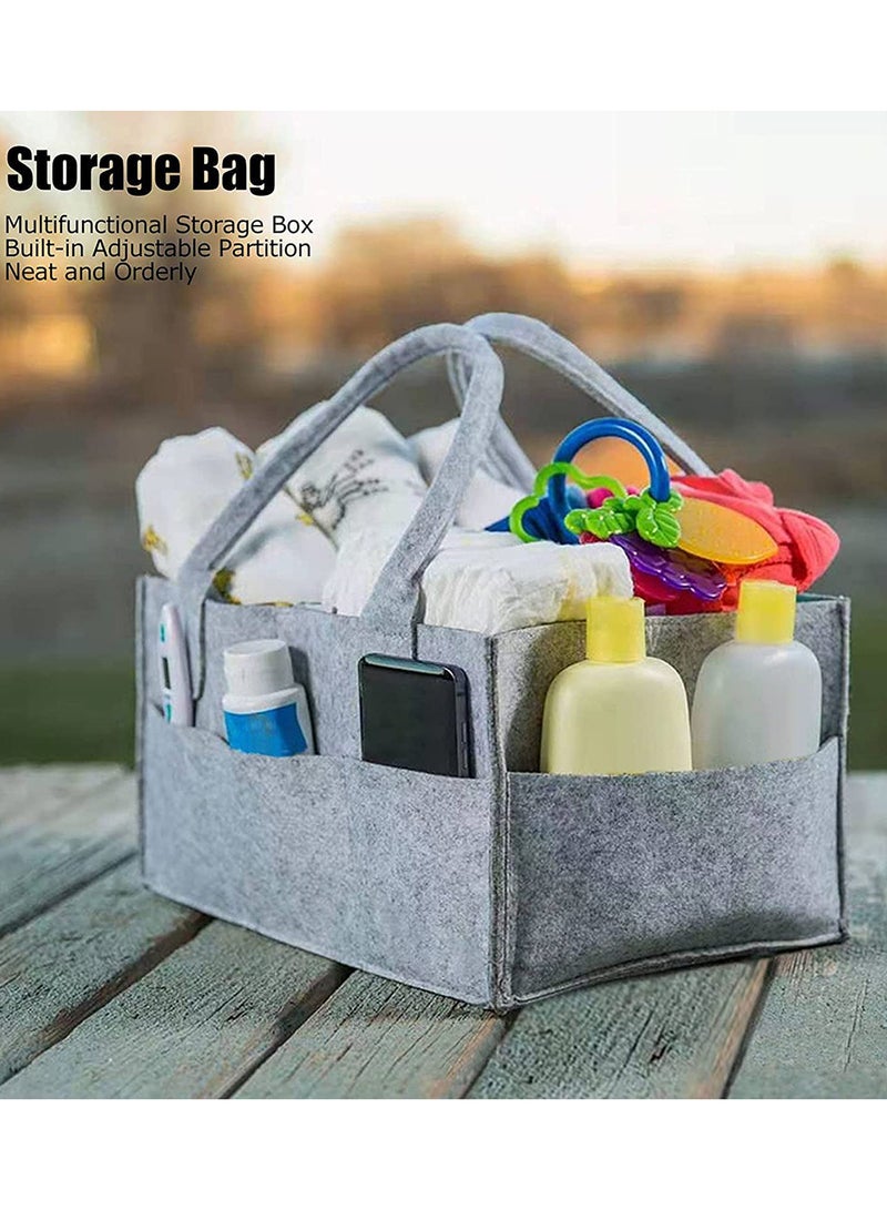 Jusinhel - Baby Diaper Caddy Organizer Basket Portable Storage Bin Large Nursery Bag, Newborn - Grey - Image 1