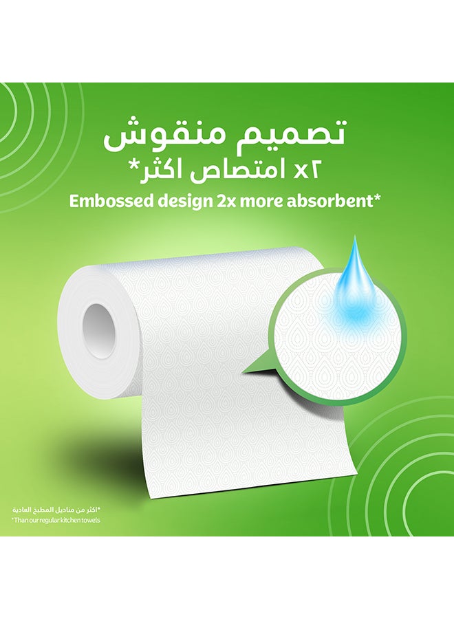 لفائف مناشف مطبخ ممتازة لامتصاص الزيوت، 55 ورقة، مجموعة من 24 قطعة أبيض 50 Sheets - Image 4