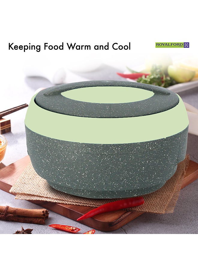 Royalford RF9731 3Pcs 1.5L, 2.5L & 3.5L Cosmos Insulated Casserole Set | Super PU Insulation Hot Pot with Stainless Steel Inner Casing | Dishwasher Safe | Serving Dishes with Lids | Hot Food Storage Container & Warmers Grey & Light Green 1.5L, 2.5L, 3.5LLiters - Image 4