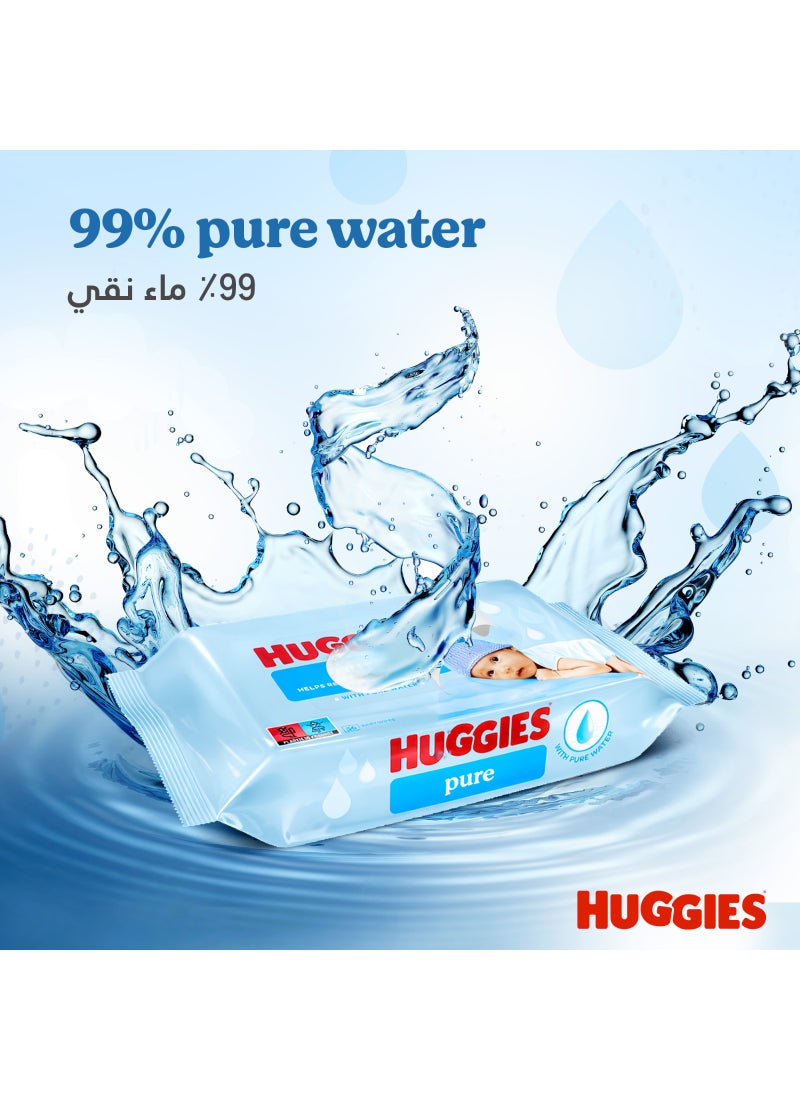 هجيز مناديل مبللة للأطفال، 560 عدد (10 × 56) - 99% ماء نقي، بدون عطر، 0% فينوكسي إيثانول، ألياف طبيعية محببة للبشرة - Image 3