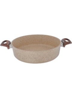 FALEZ Granite cookware set with silicone fall glass lid, 9 pieces, light wooden handle, Turkish - light brown brown 1meter  - Image 4