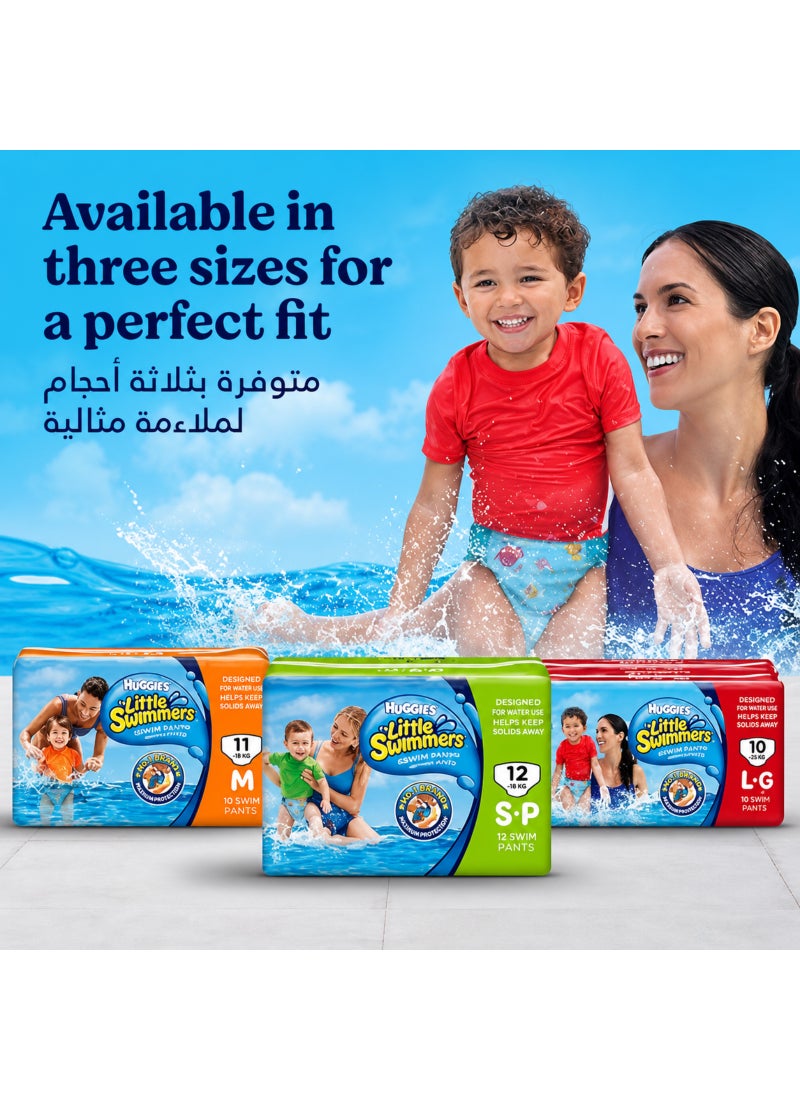 HUGGIES Little Swimmer Disposable Swim Pants Diapers, 7 - 12 Kg, 96 Count ( 8 x 12 Pack ) - Small, Easy Open Sides - Image 2