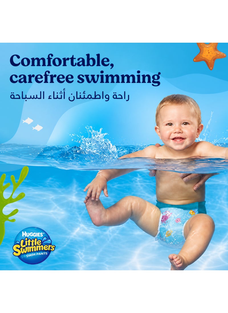 HUGGIES Little Swimmer Disposable Swim Pants Diapers, 7 - 12 Kg, 96 Count ( 8 x 12 Pack ) - Small, Easy Open Sides - Image 3