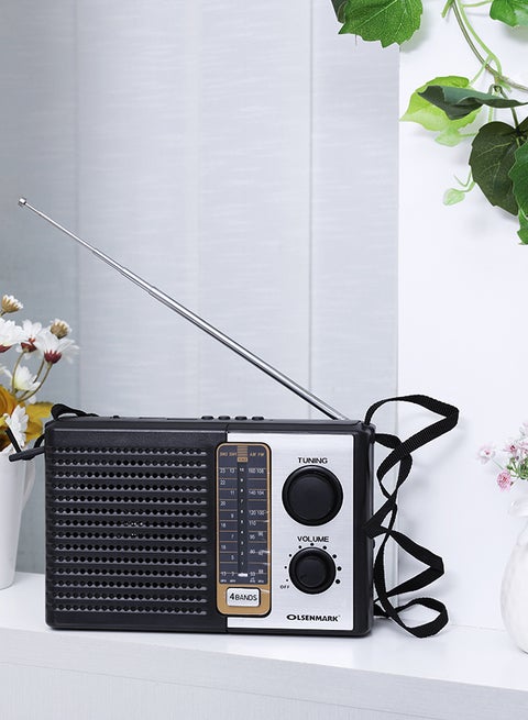 Portable 4 Band Radio OMR1270 Black/Silver