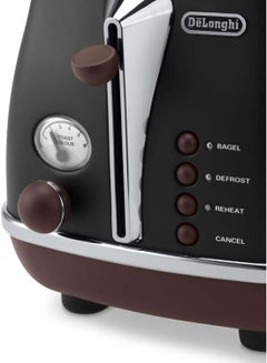 De'Longhi Icona Vintage 2 Slice Toaster 900 W CTOV2103.BK Black/Silver  - Image 2