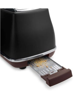 De'Longhi Icona Vintage 2 Slice Toaster 900 W CTOV2103.BK Black/Silver  - Image 4