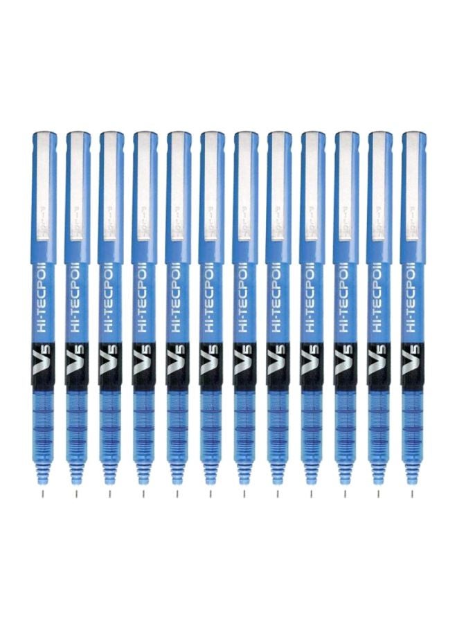 بايلوت طقم أقلام حبر سائلة وكروية الرأس هاي-تيك بوينت مكون من 12 قطعة أزرق - Image 1