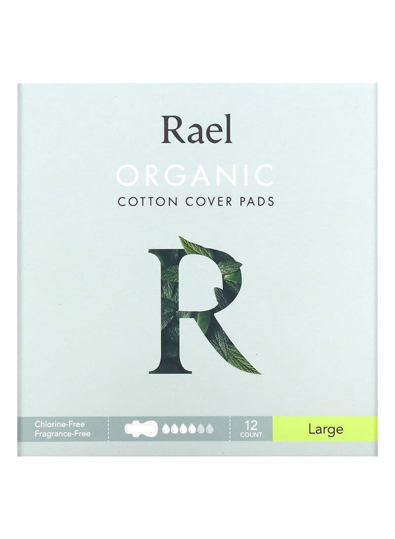 Rael Pack Of 12 Organic Cotton Cover Pads Large - Image 1