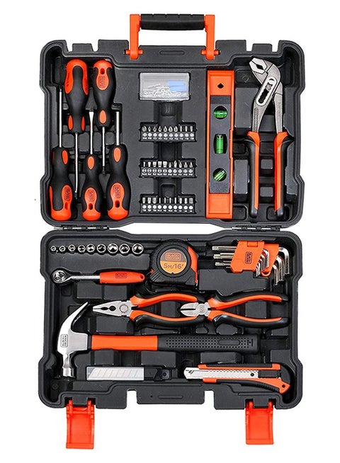 154 Pieces Hand Tool Kit for Home & Office Use BMT154C Orange/Black 39 x 28.5 x 8.5cm