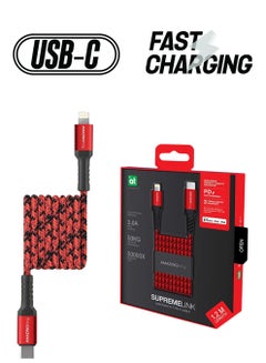 USB-C To Lightning Data Sync And Charging Cable Red/Black