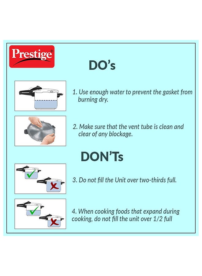 Prestige - Popular Stainless Steel Pressure Cooker,Durable Induction Compatible Cooker with Polished Surface For Quick Heating Silver 3Liters - Image 1