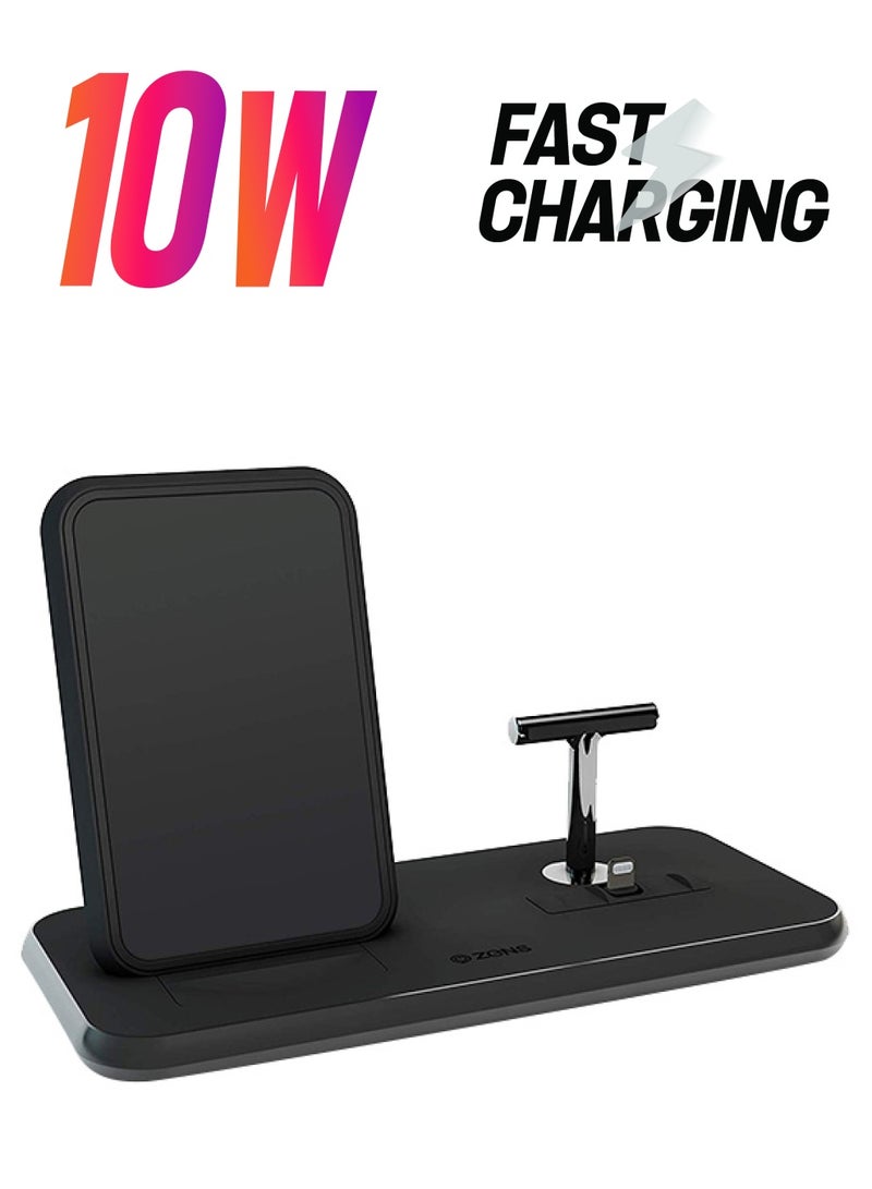 Zens Wireless Charging Dock For Smartphones/AirPods Black - Image 1