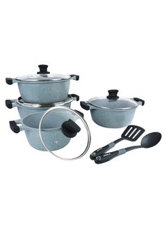 Winsor 10-Piece  Aluminum Granite Non-Stick Cookware Set Gray 20cm  - Image 1
