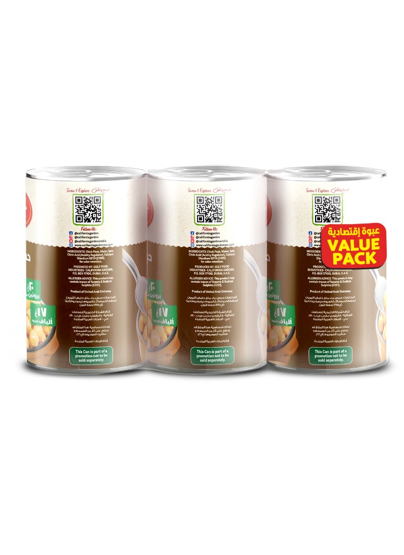 California Garden Ready to Eat Chickpeas 400grams Pack of 3 - Image 3