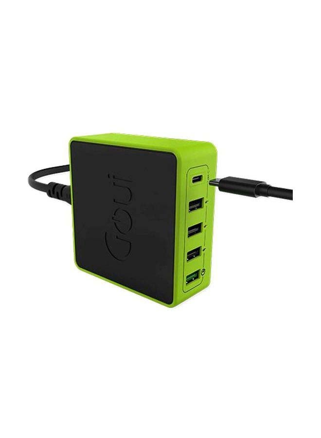 Goui Kimba Light Powerful Desktop 5-Port Charger Black/Green Black/Green - Image 2