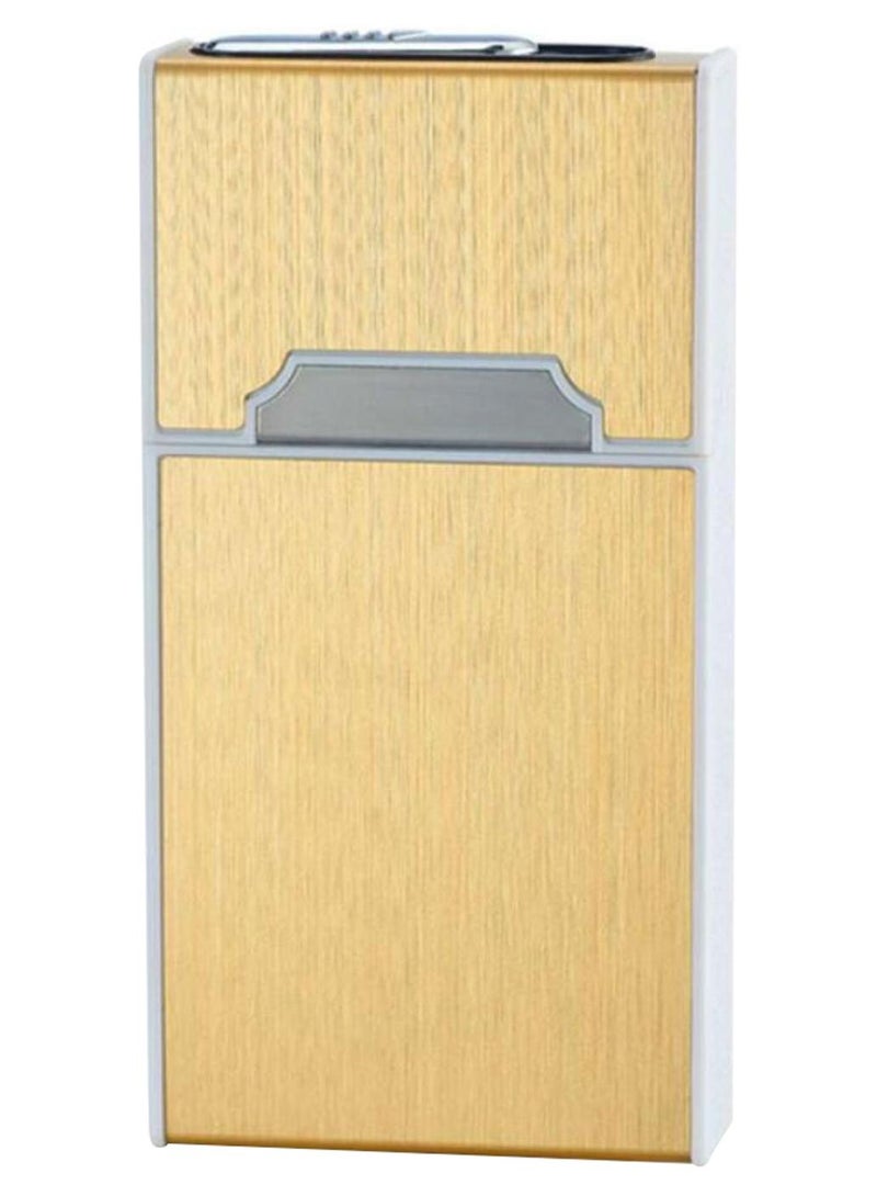 علبة تخزين سجائر قابلة للشحن بمنفذ USB مزودة بولاعة يأتي المنتج بألوان ذهبي/ رمادي/ فضي