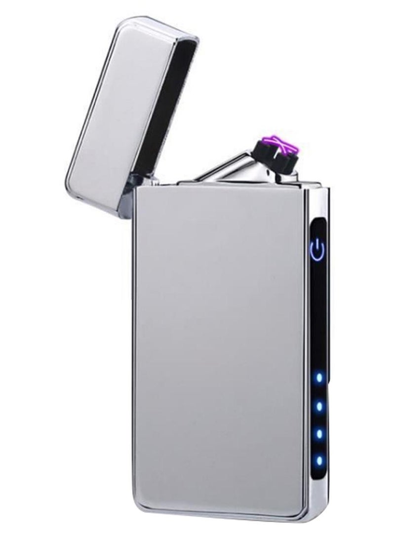 USB Fingerprint Sensor Electrical Lighter Silver/Black