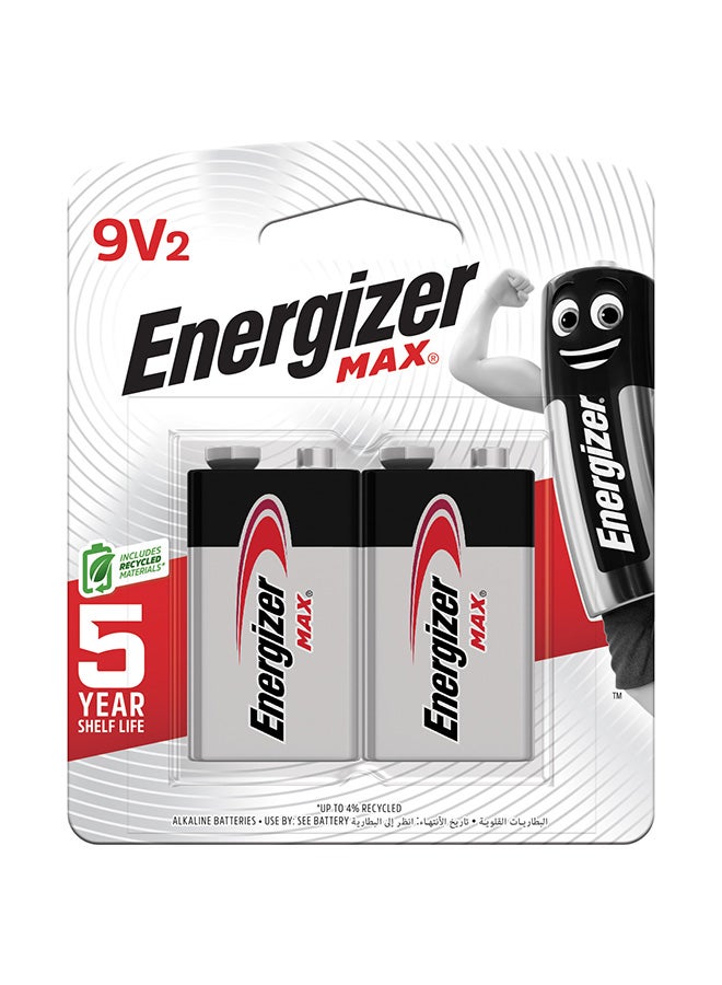 Energizer Energizer Max Alkaline 9V batteries Pack Of 2 White/Black  - Image 1