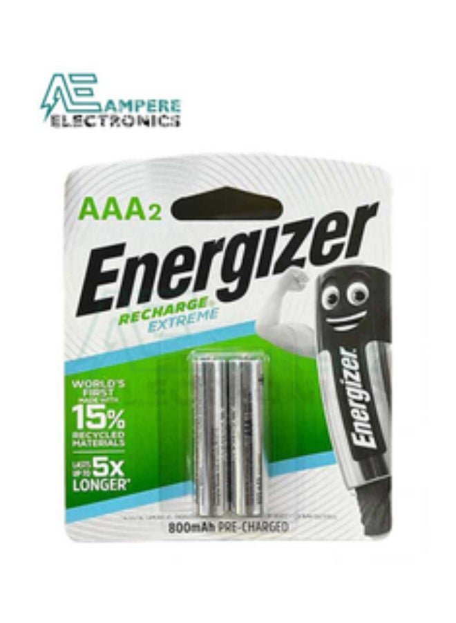 Energizer - 2AAA Recharge Blister Card - NH12 ERP2 800 Silver - Image 1