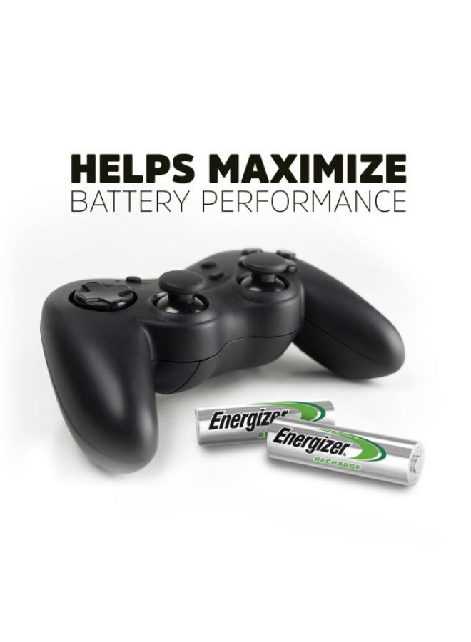 Energizer - Energizer Charger Maxi for AA & AAA Batteries With 2 AA Rechargeable Batteries Silver/Black/Green - Image 1