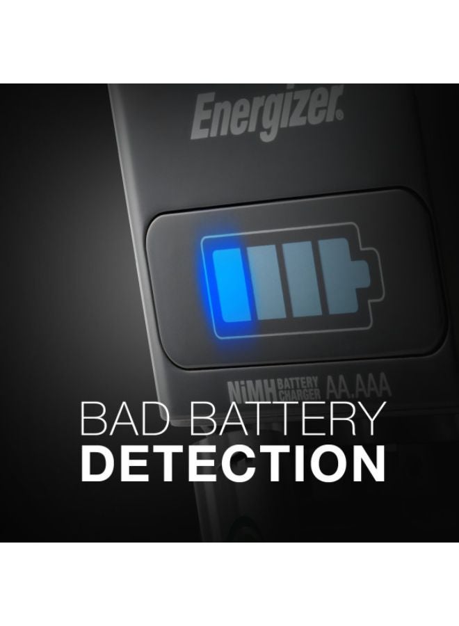 Energizer - Energizer Charger Maxi for AA & AAA Batteries With 2 AA Rechargeable Batteries Silver/Black/Green - Image 1