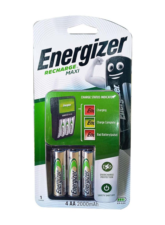 Energizer Charger Maxi for AA & AAA Batteries With 2 AA Rechargeable Batteries Multicolour 