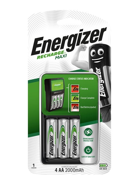 Energizer Charger Maxi for AA & AAA Batteries With 2 AA Rechargeable Batteries Multicolour