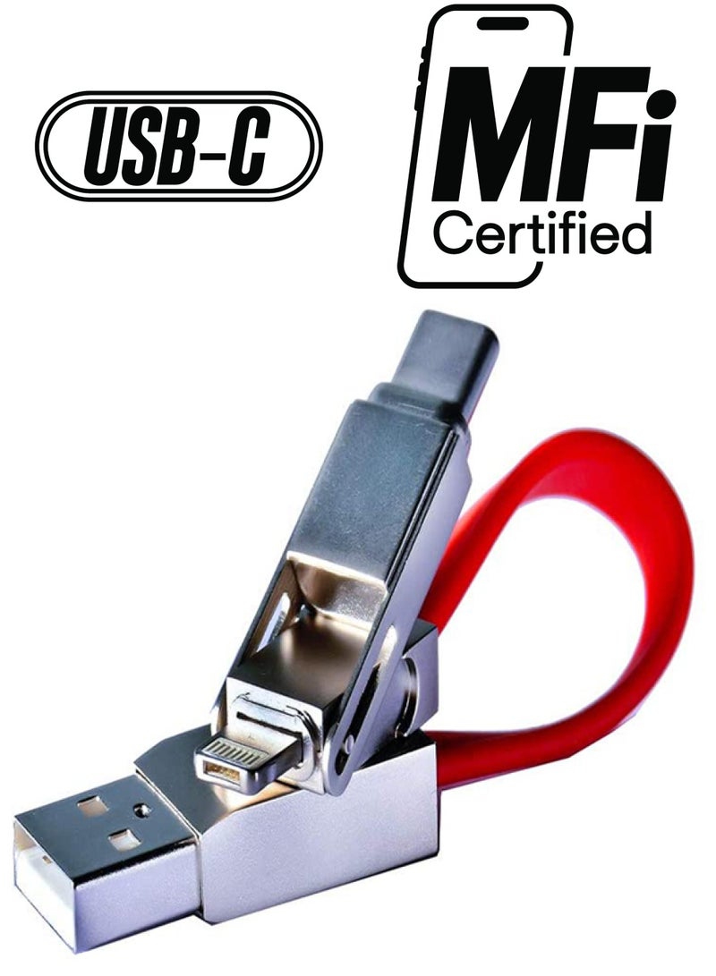 PGT PROXIMA 3-In-1 Charging Cable With Magnetic Key Design Red  - Image 1