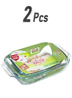 2-Piece Glass Rectangular Roaster Clear Small: 35x23x6, Large: 39x25x7cm - pnsku/N35540166A/45/_/1739296896/2d806020-4b37-40a1-b51c-0a9c433d4b86