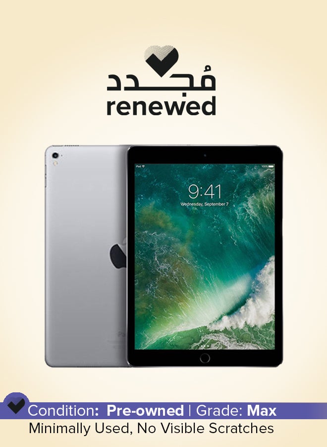 ابل  مُجدد - جهاز آي باد برو 2016 (الجيل الأول) بشاشة مقاس 9.7 بوصة وذاكرة داخلية 32 جيجابايت وتقنية واي فاي مع تطبيق فيس تايم، بلون رمادي فلكي - Image 1