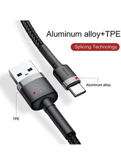 Baseus USB C Cable 3.0A Fast Charging Cable Nylon Braided Cafule Series - 1M USB Type C Charger Compatible for Samsung S21 S20 S9 Note 20 10 Huawei P30 P20 Lite Mate 20 Pro P20 LG G5 G6 Xiaomi Mi 11 Ultra A2 etc. Black/Grey  - Image 4