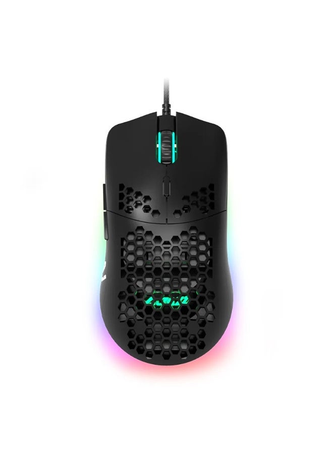 Ajazz - AJ390 Gaming Wired Ultra-Lightweight Honeycomb Design 16000DPI Programmable Mice 7 Buttons Computer Mouse for Laptop - Image 1