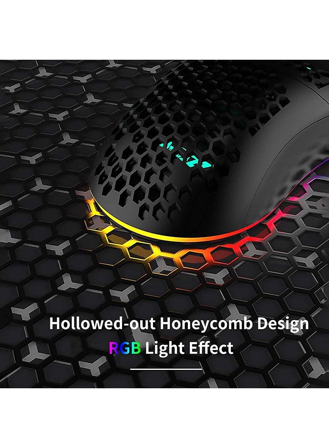Ajazz - AJ390 Gaming Wired Ultra-Lightweight Honeycomb Design 16000DPI Programmable Mice 7 Buttons Computer Mouse for Laptop - Image 1