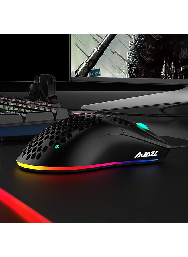 Ajazz - AJ390 Gaming Wired Ultra-Lightweight Honeycomb Design 16000DPI Programmable Mice 7 Buttons Computer Mouse for Laptop - Image 1