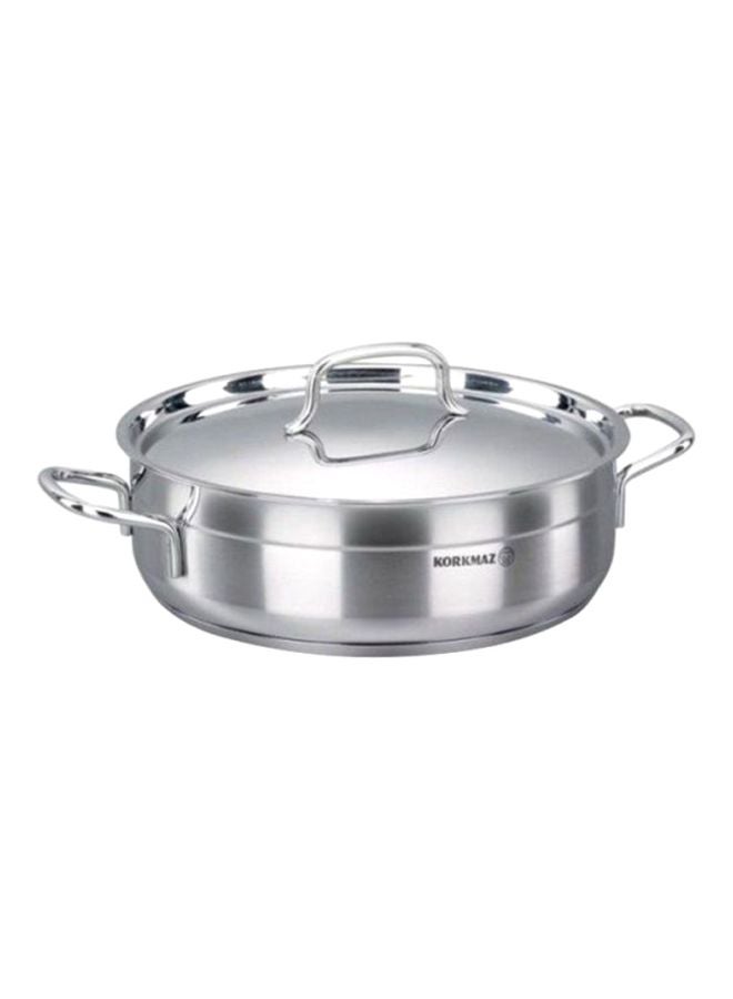 Korkmaz Alfa Low Casserole With Lid Silver  - Image 1