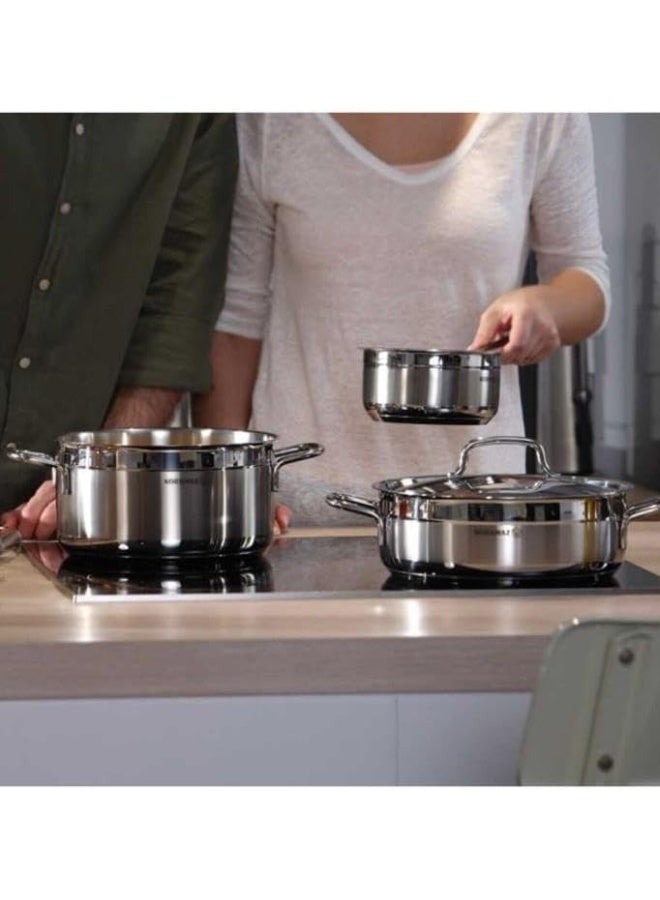 Korkmaz Alfa Short Cooker With Lid Silver 30x10cm  - Image 4