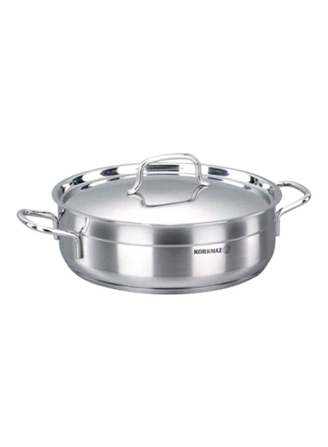 Korkmaz Alfa Short Cooker With Lid Silver 30x10cm  - Image 1