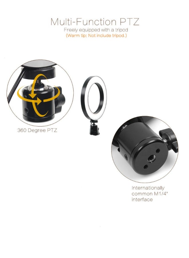 مصباح حلقي بإضاءة LED للكاميرا شفاف - Image 2