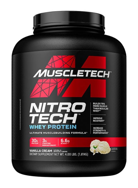 Nitro Tech Whey Protein Vanilla Cream 4 LBs, 1.81kg